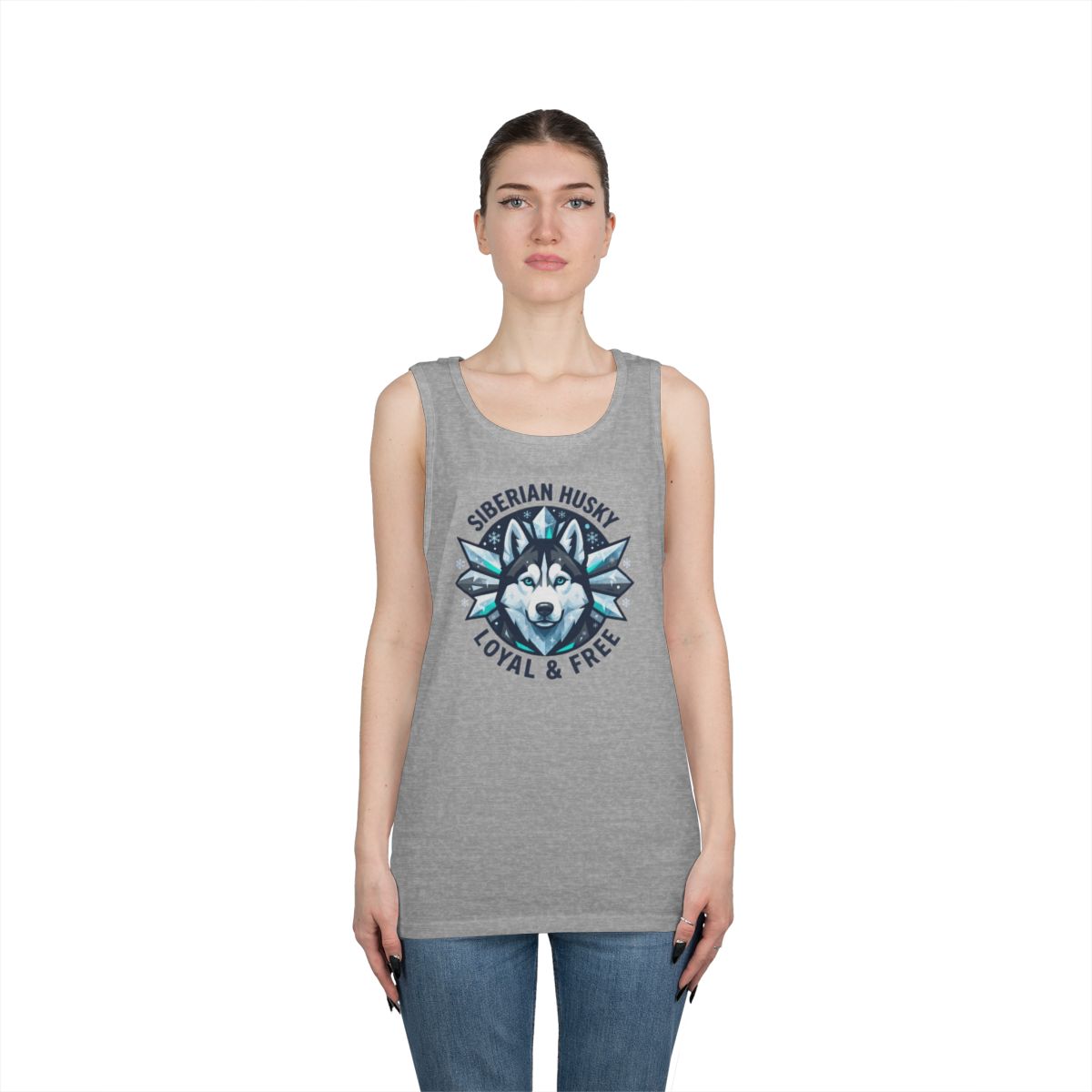 Color: Sport Grey | Siberian Husky Loyal & Free Tank Top