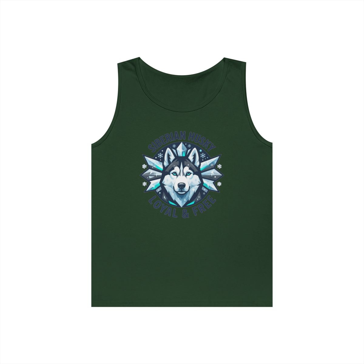 Color: Forest Green | Siberian Husky Loyal & Free Tank Top