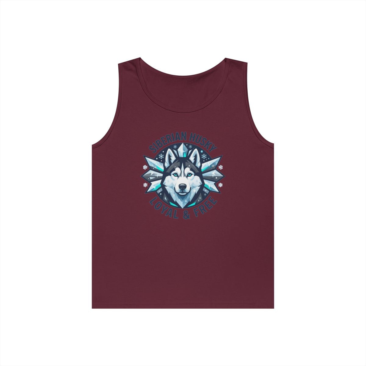 Color: Maroon | Siberian Husky Loyal & Free Tank Top