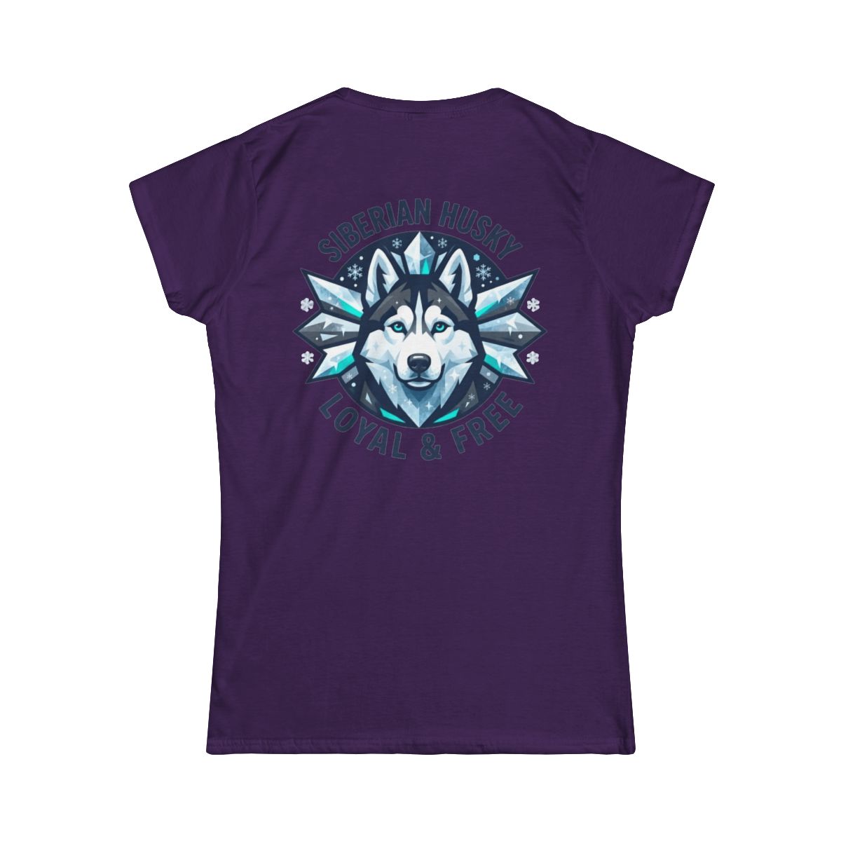 Color: Purple | Siberian Husky Loyal & Free Women's Tee