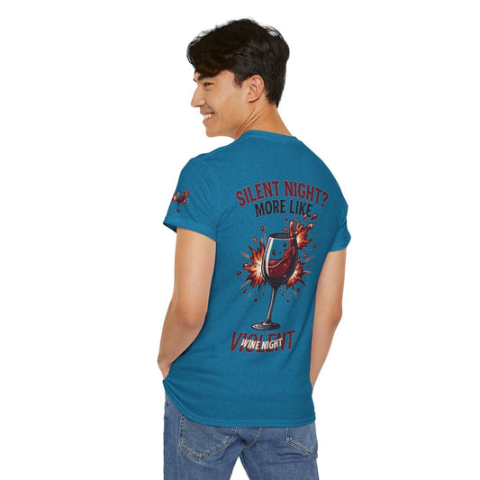 Color: Antique Sapphire | Silent Night - Violent Wine Night Premium Graphic Tee