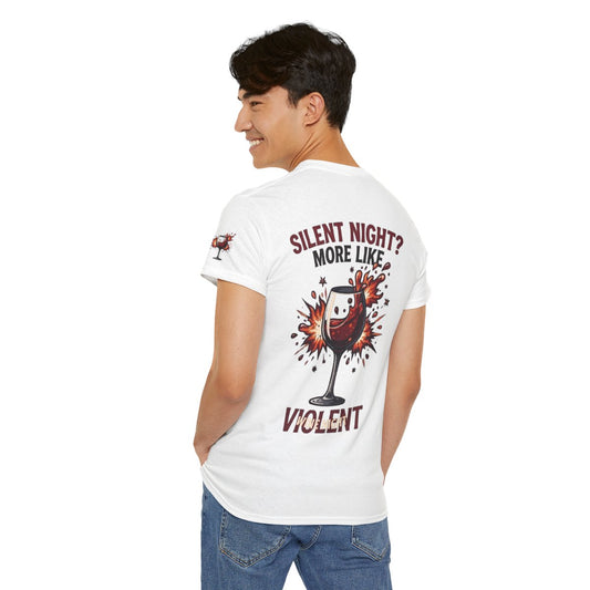 Color: White | Silent Night - Violent Wine Night Premium Graphic Tee