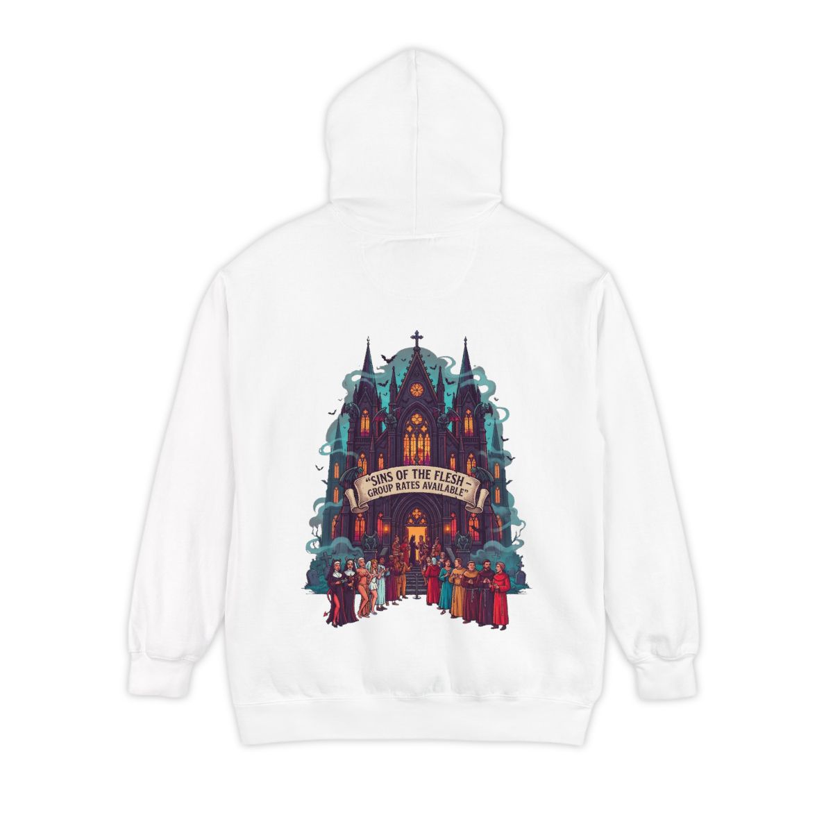 Color: White | Sins of The Flesh Group Rates Garment-Dyed Hoodie