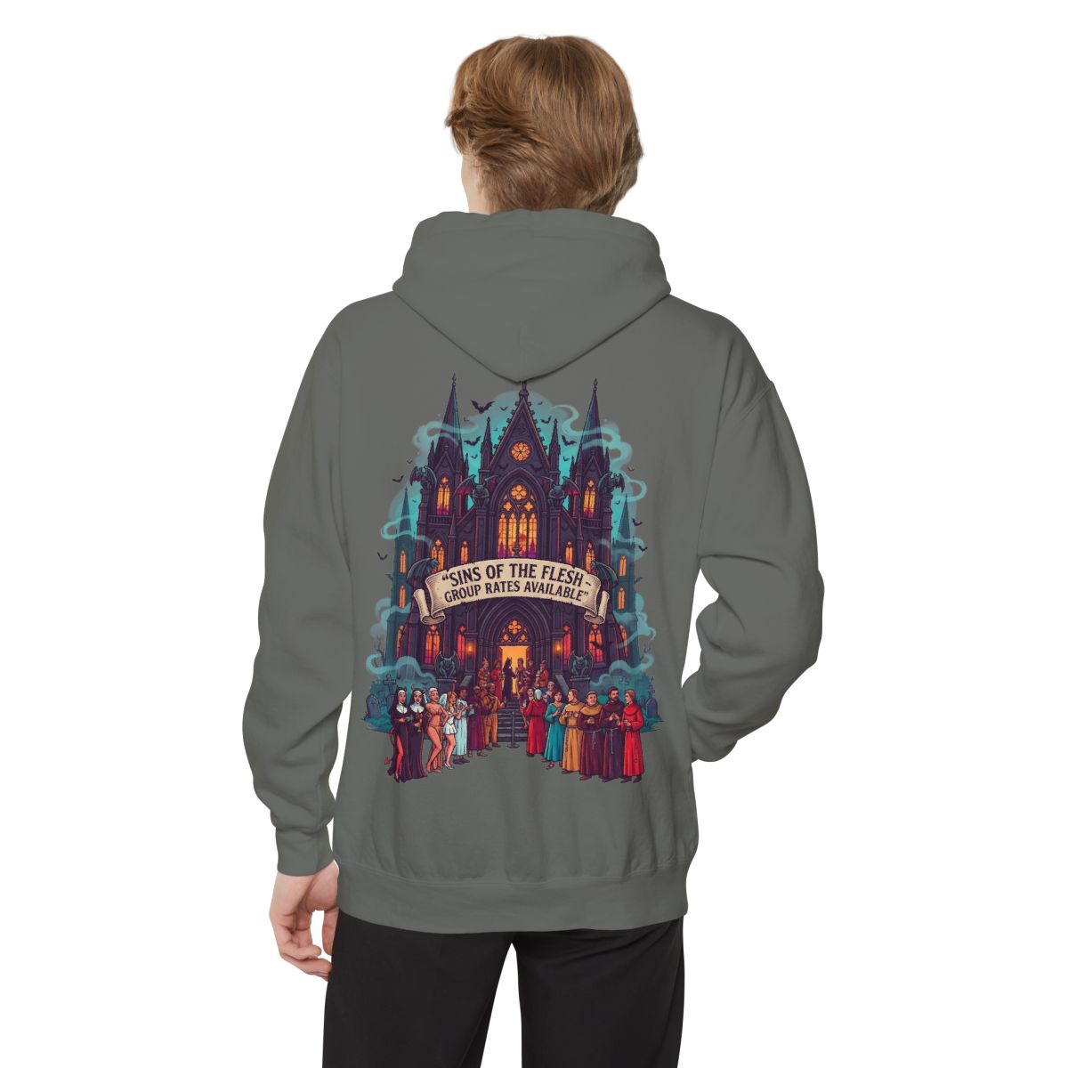 Color: Grey | Sins of The Flesh Group Rates Garment-Dyed Hoodie