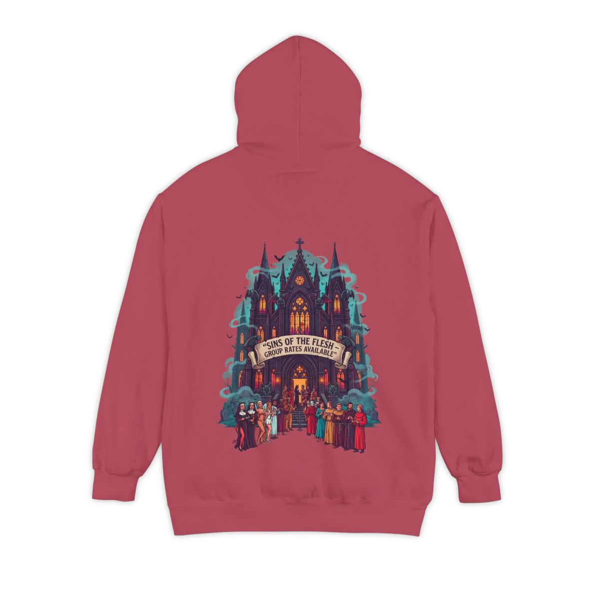 Color: Crimson | Sins of The Flesh Group Rates Garment-Dyed Hoodie
