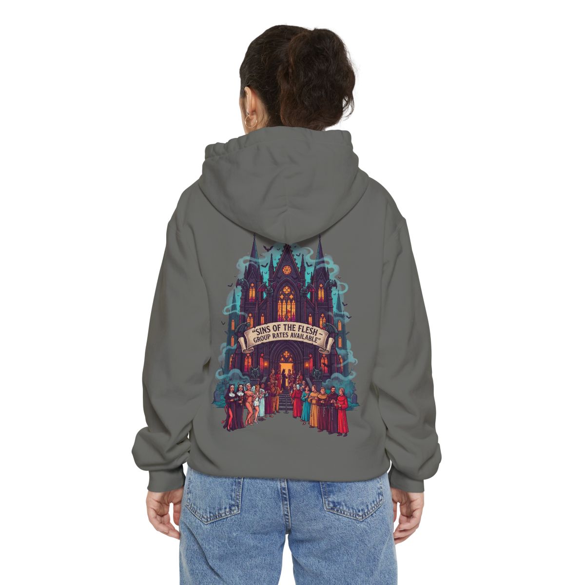 Color: Grey | Sins of The Flesh Group Rates Garment-Dyed Hoodie