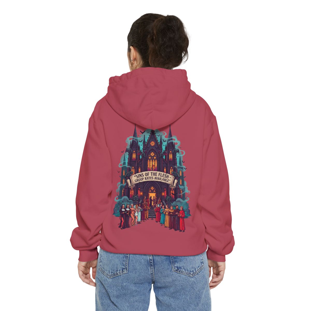 Color: Crimson | Sins of The Flesh Group Rates Garment-Dyed Hoodie