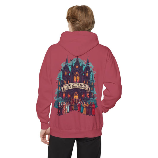 Color: Crimson | Sins of The Flesh Group Rates Garment-Dyed Hoodie