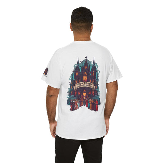 Color: White | Sins of The Flesh Group Rates Premium Graphic Tee
