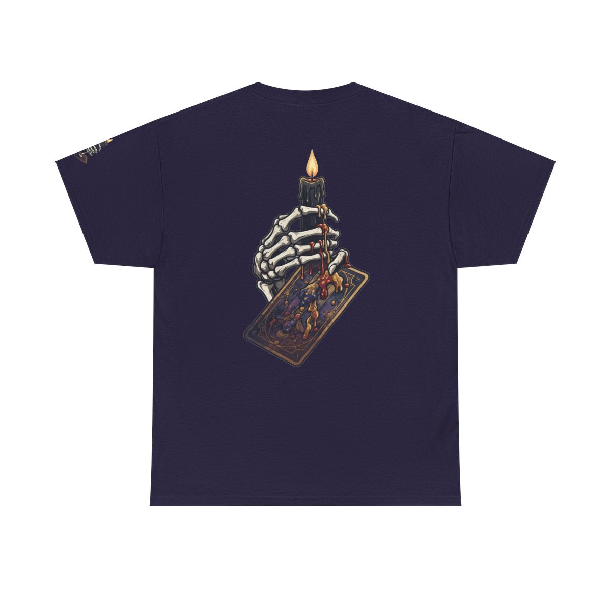 Color: Blackberry | Skeletal Hand And Tarot Card Premium Graphic Tee