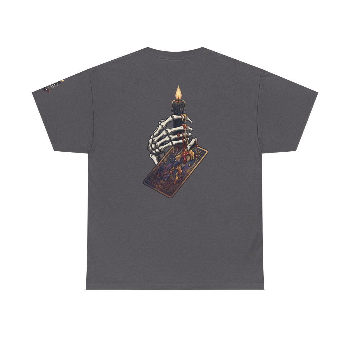 Color: Charcoal | Skeletal Hand And Tarot Card Premium Graphic Tee