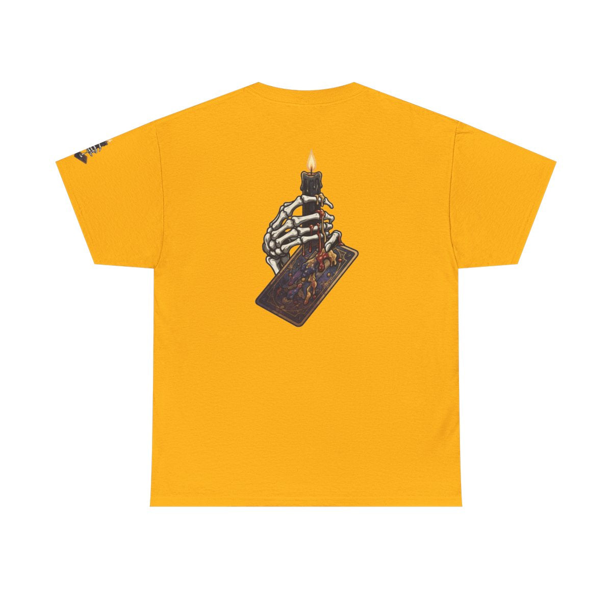 Color: Gold | Skeletal Hand And Tarot Card Premium Graphic Tee