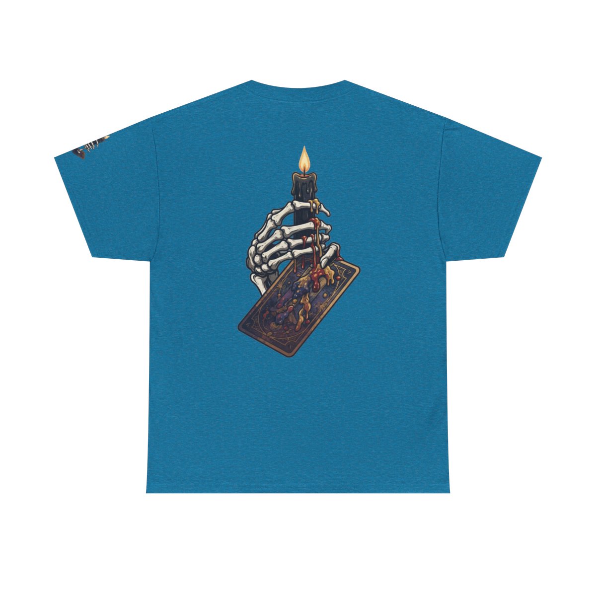 Color: Antique Sapphire | Skeletal Hand And Tarot Card Premium Graphic Tee