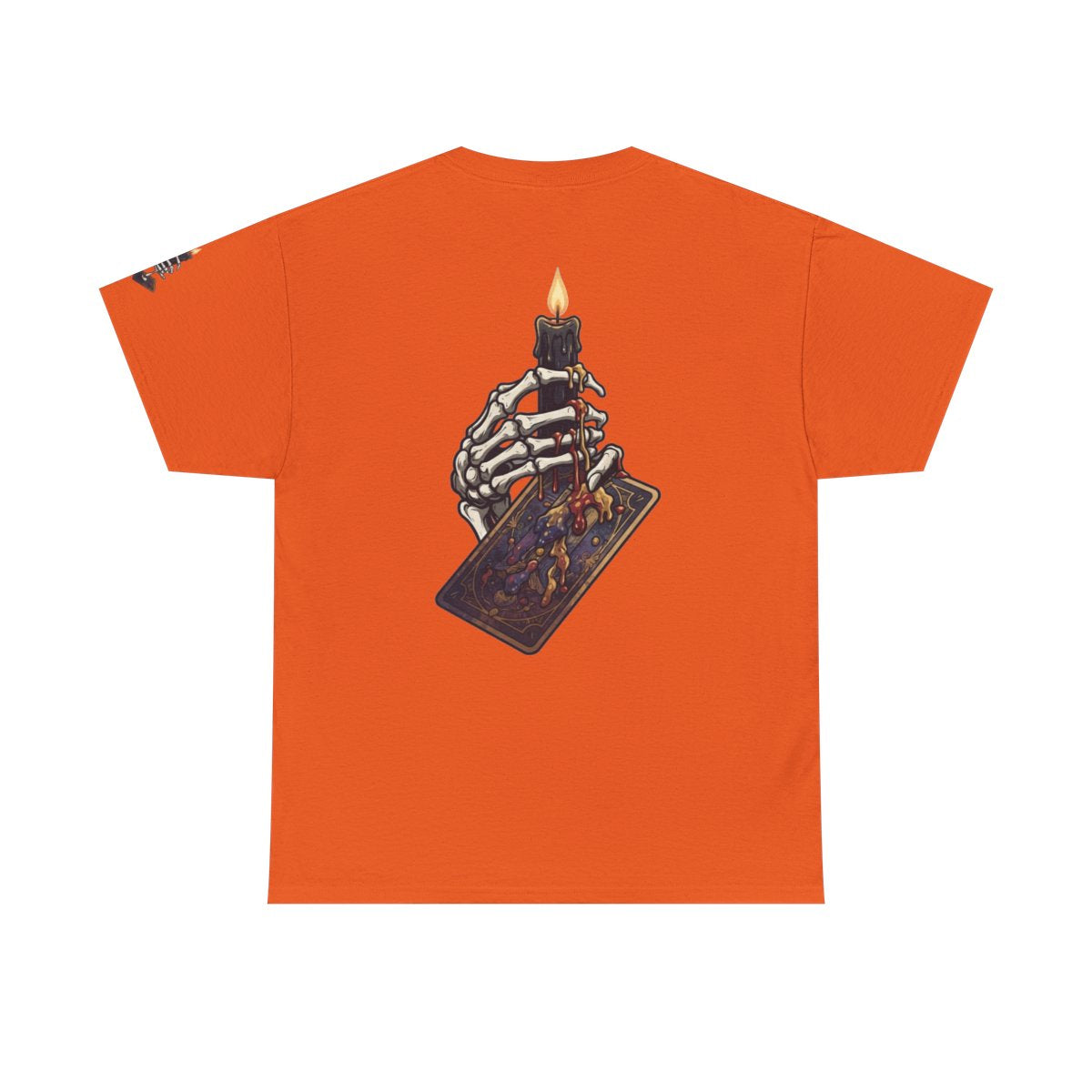 Color: Orange | Skeletal Hand And Tarot Card Premium Graphic Tee