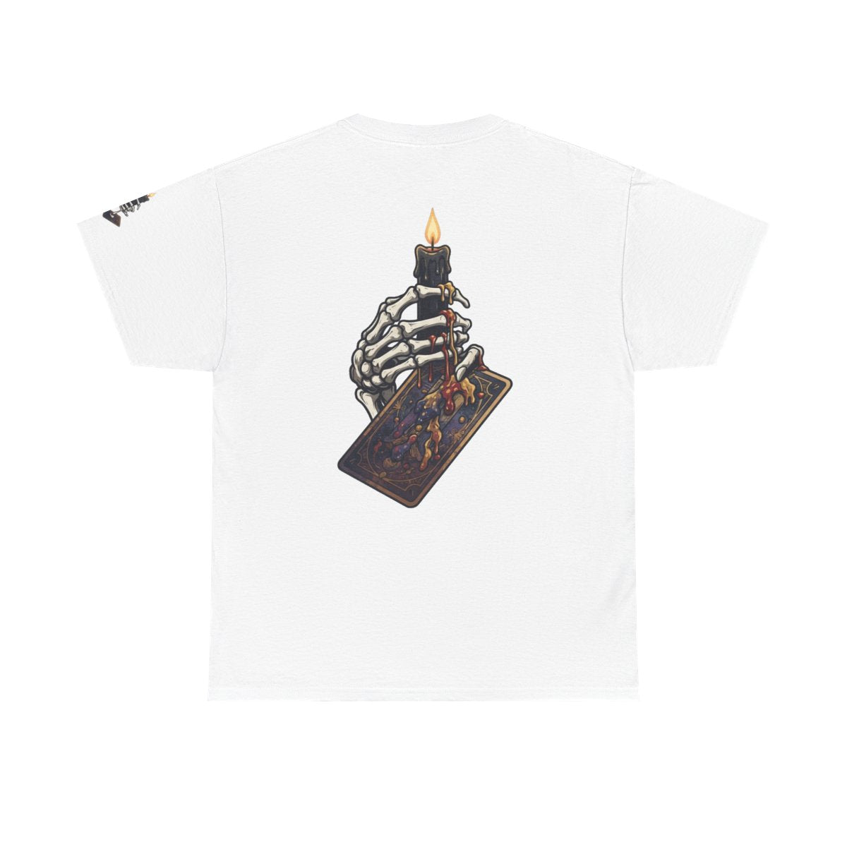 Color: White | Skeletal Hand And Tarot Card Premium Graphic Tee
