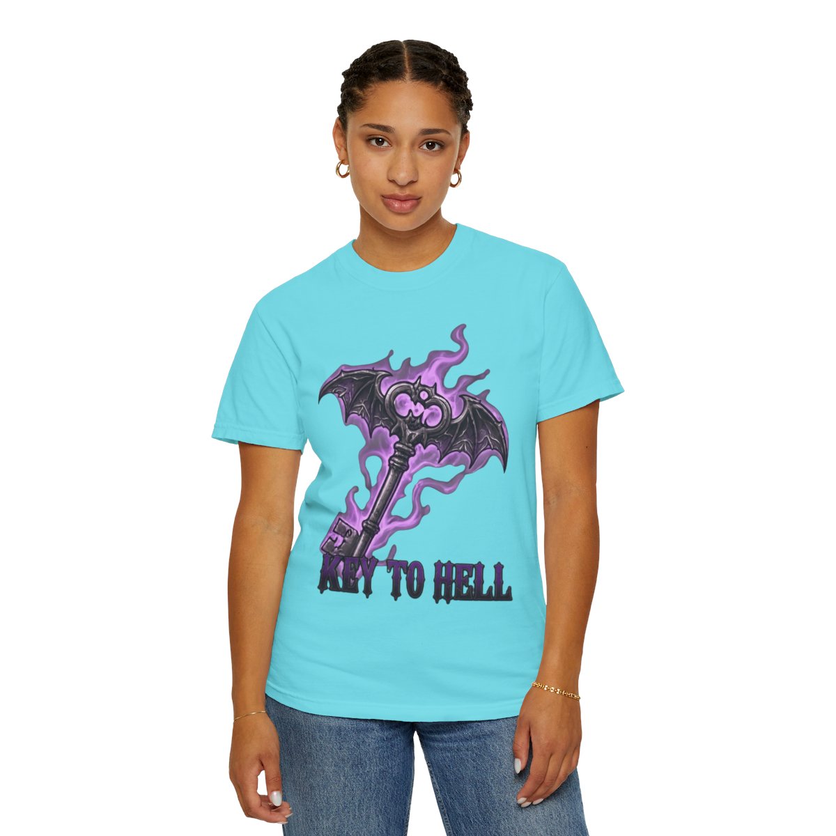 Color: Lagoon Blue | Skeleton Key Unisex Garment-Dyed Tee