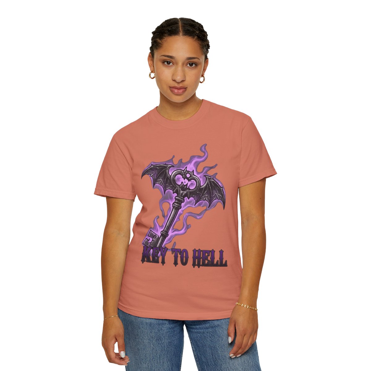 Color: Terracotta | Skeleton Key Unisex Garment-Dyed Tee