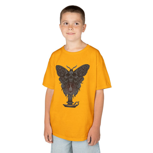 Color: Gold | Skeleton Moth Kids Tee