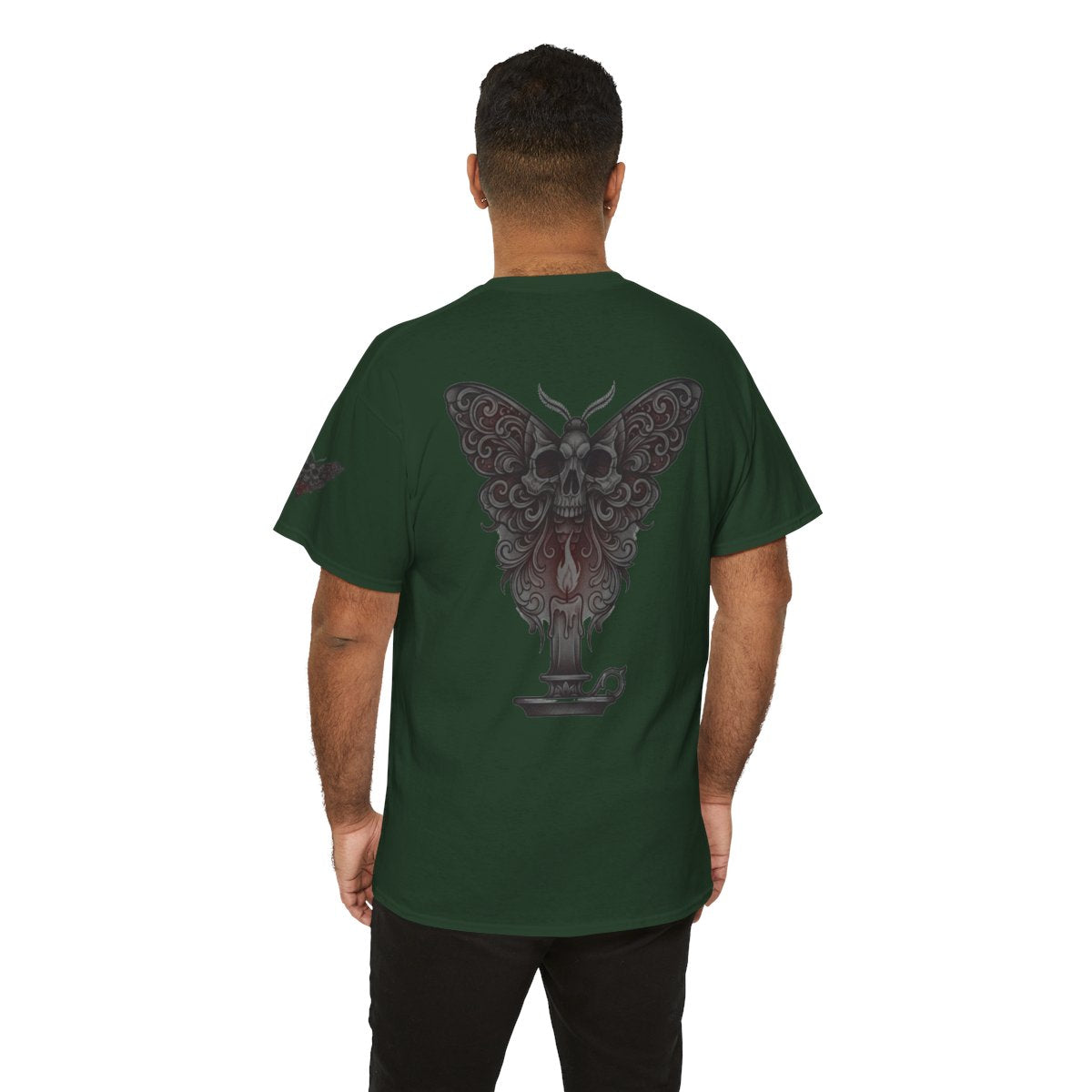 Color: Forest Green | Skeleton Moth Premium Graphic Tee