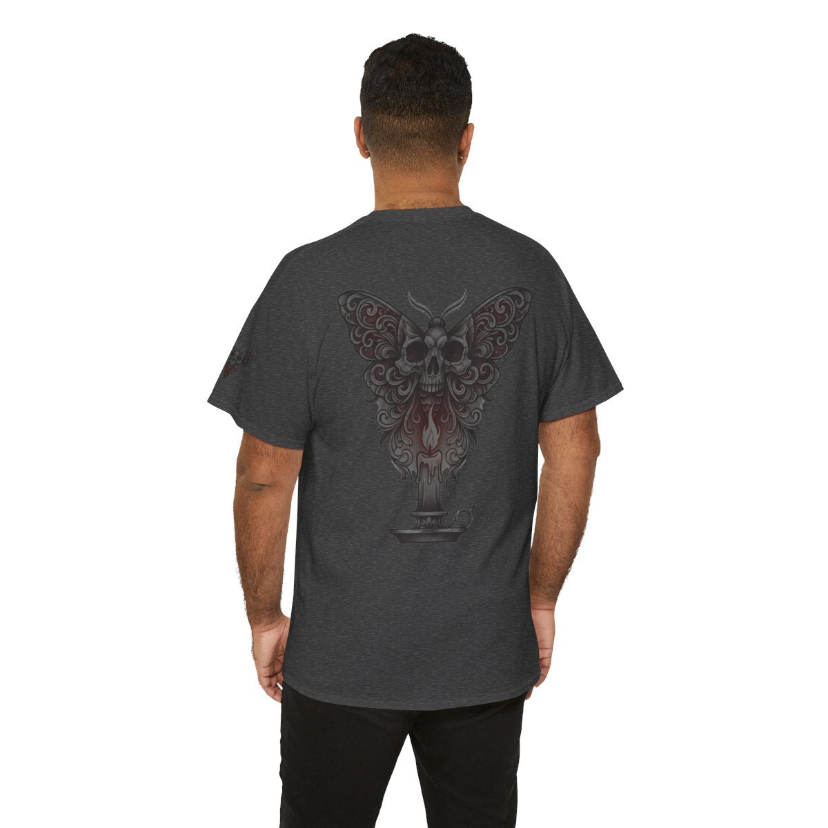 Color: Dark Heather | Skeleton Moth Premium Graphic Tee