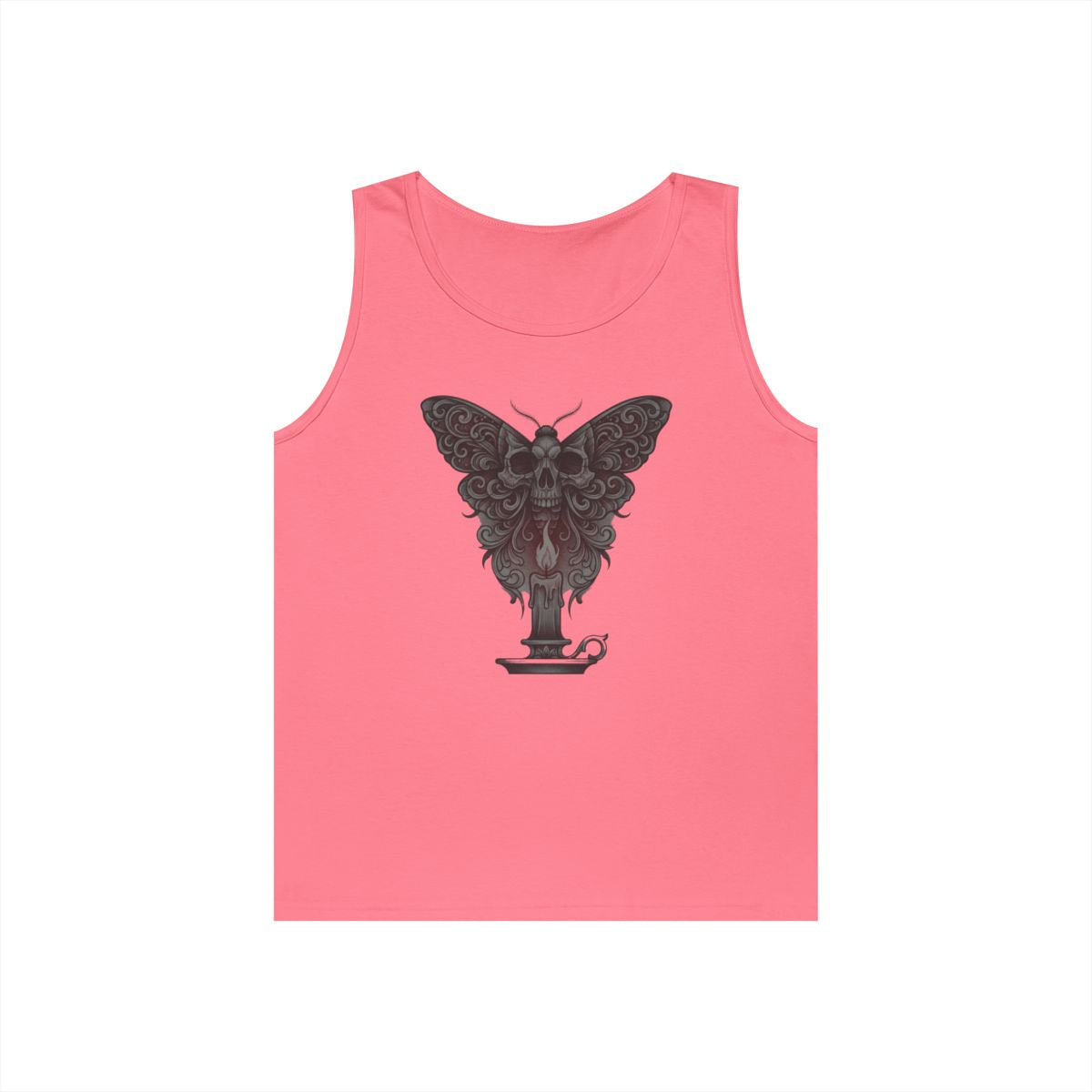 Color: Safety Pink | Skeleton Moth Tank Top