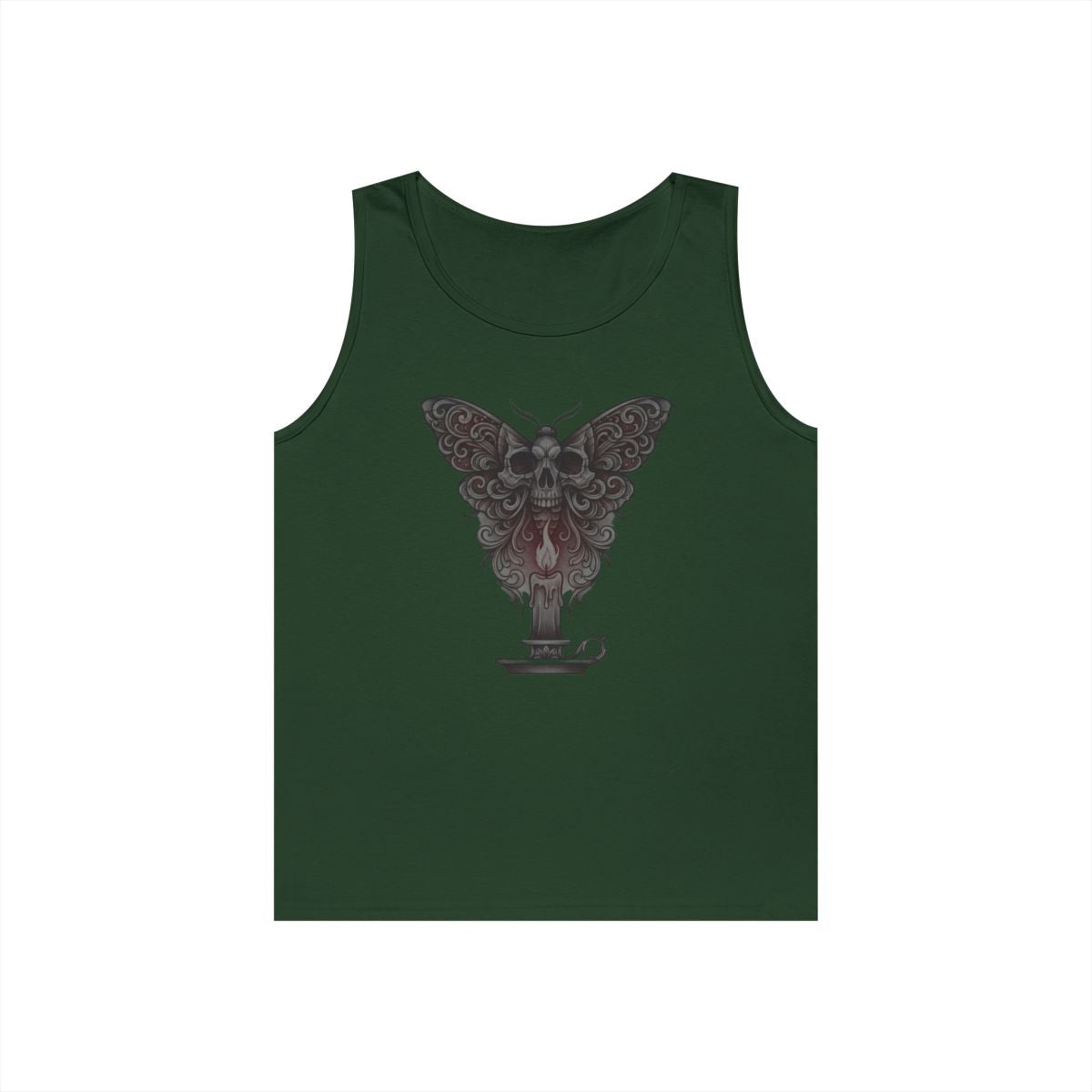 Color: Forest Green | Skeleton Moth Tank Top
