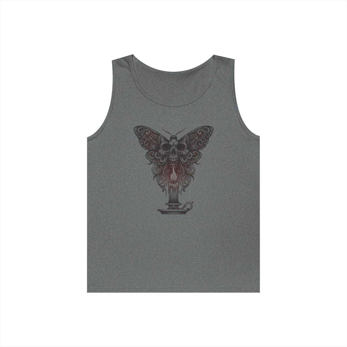 Color: Graphite Heather | Skeleton Moth Tank Top