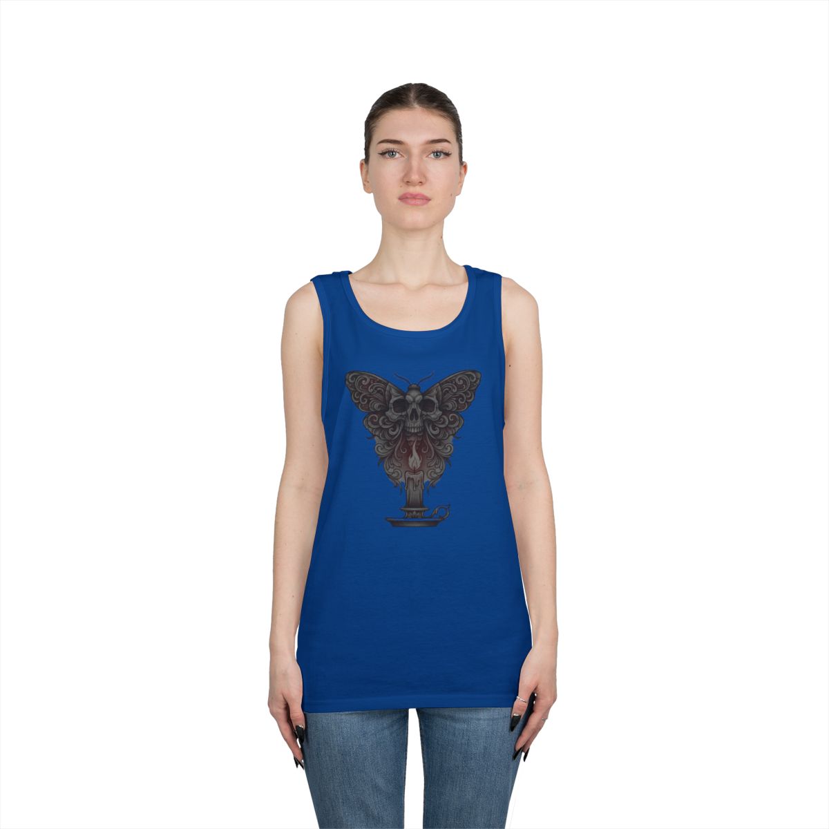 Color: Royal | Skeleton Moth Tank Top