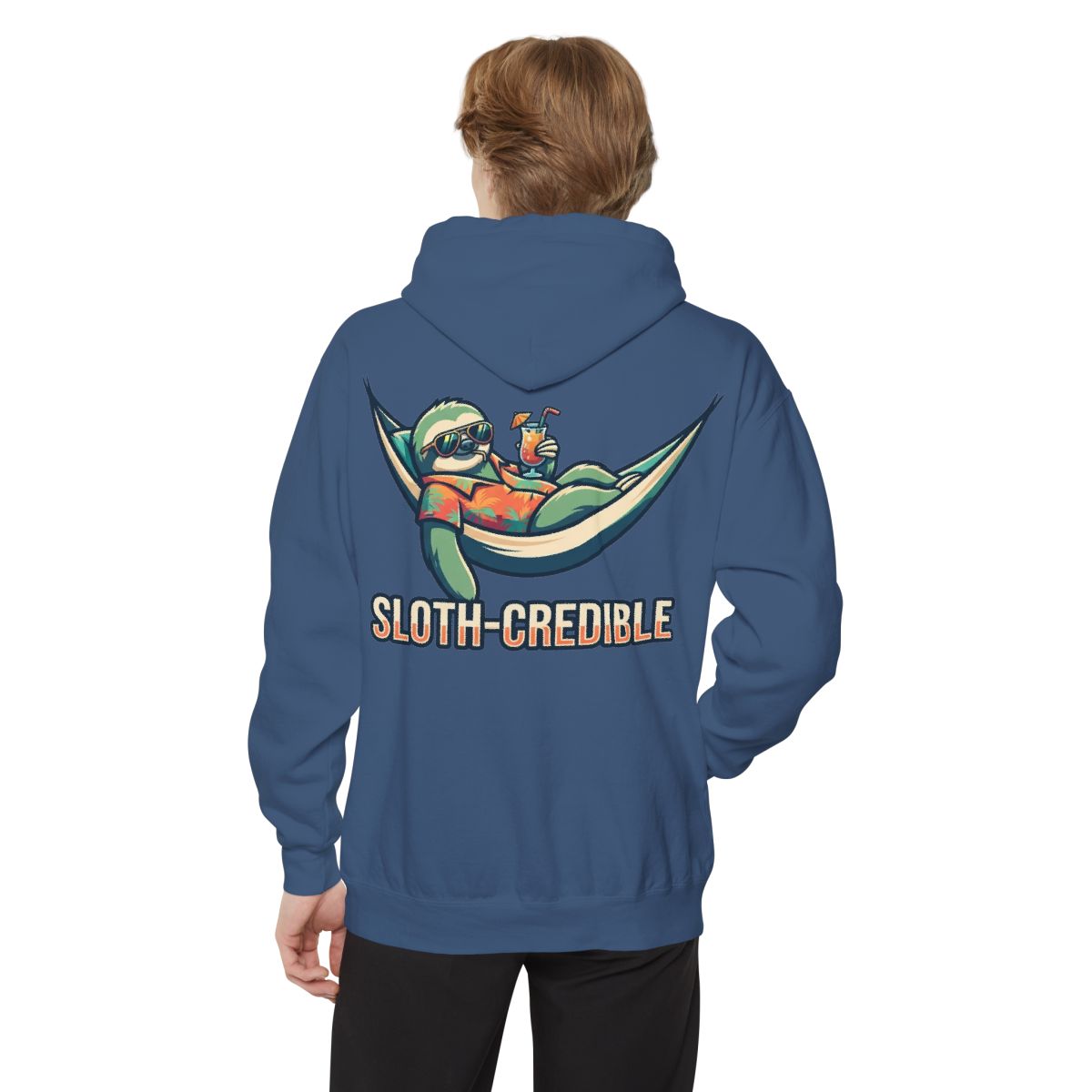 Color: True Navy | Sloth Credible Garment-Dyed Hoodie