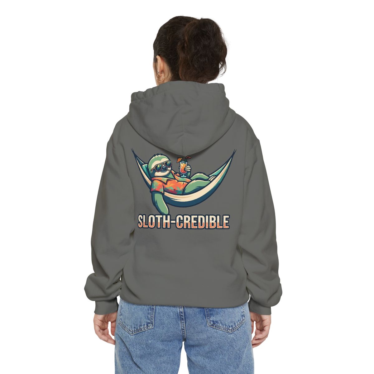 Color: Grey | Sloth Credible Garment-Dyed Hoodie