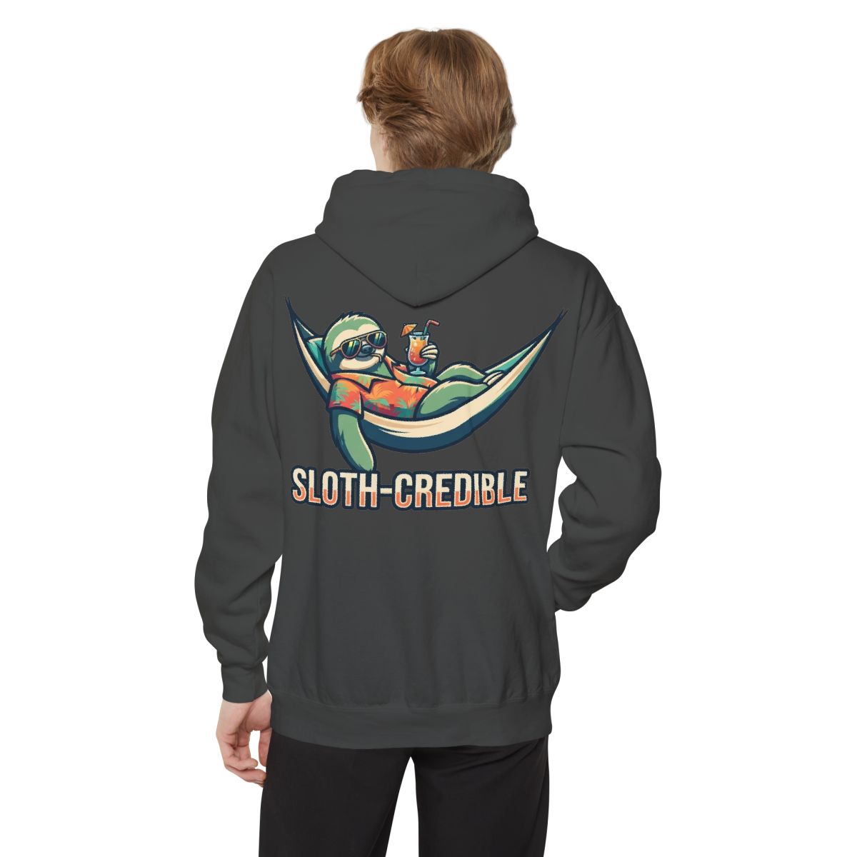 Color: Pepper | Sloth Credible Garment-Dyed Hoodie