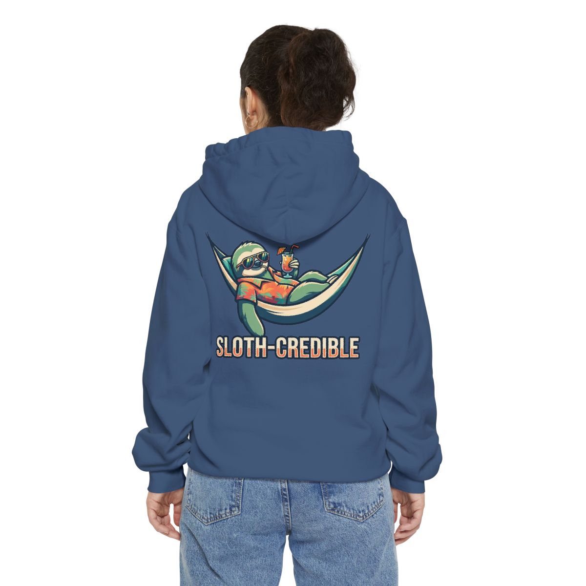 Color: True Navy | Sloth Credible Garment-Dyed Hoodie