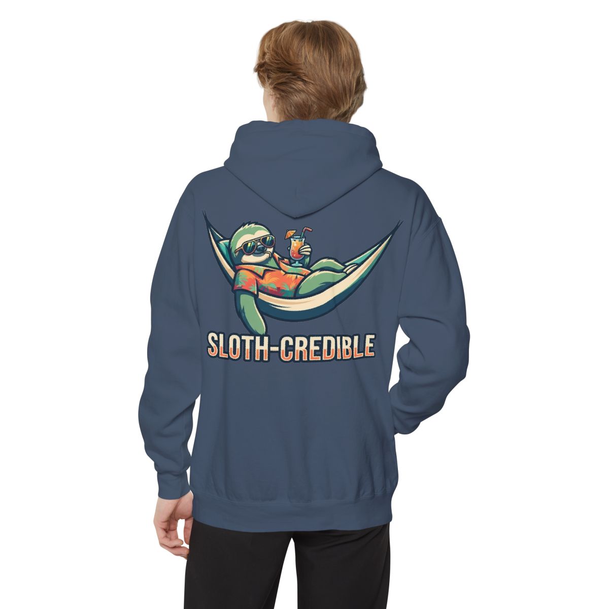 Color: Denim | Sloth Credible Garment-Dyed Hoodie
