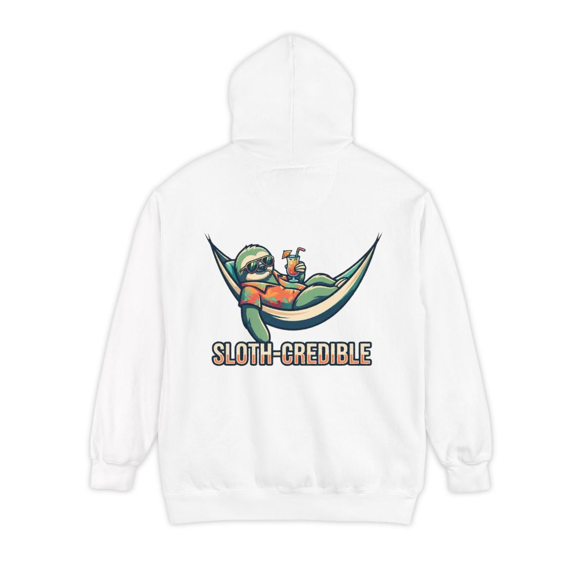 Color: White | Sloth Credible Garment-Dyed Hoodie