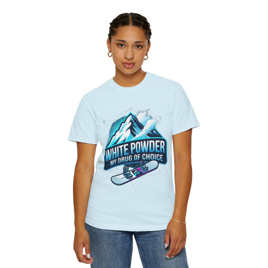 Color: Chambray | Snowboard Drug of Choice Unisex Garment-Dyed Tee
