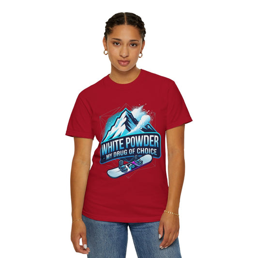 Color: Red | Snowboard Drug of Choice Unisex Garment-Dyed Tee