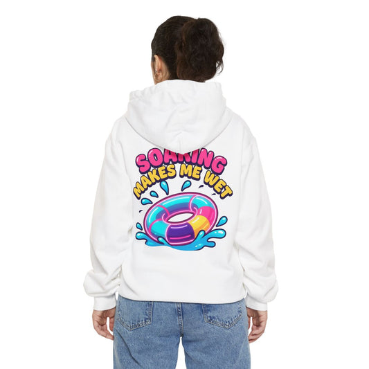 Color: White | Soaking Makes Me Wet Garment-Dyed Hoodie