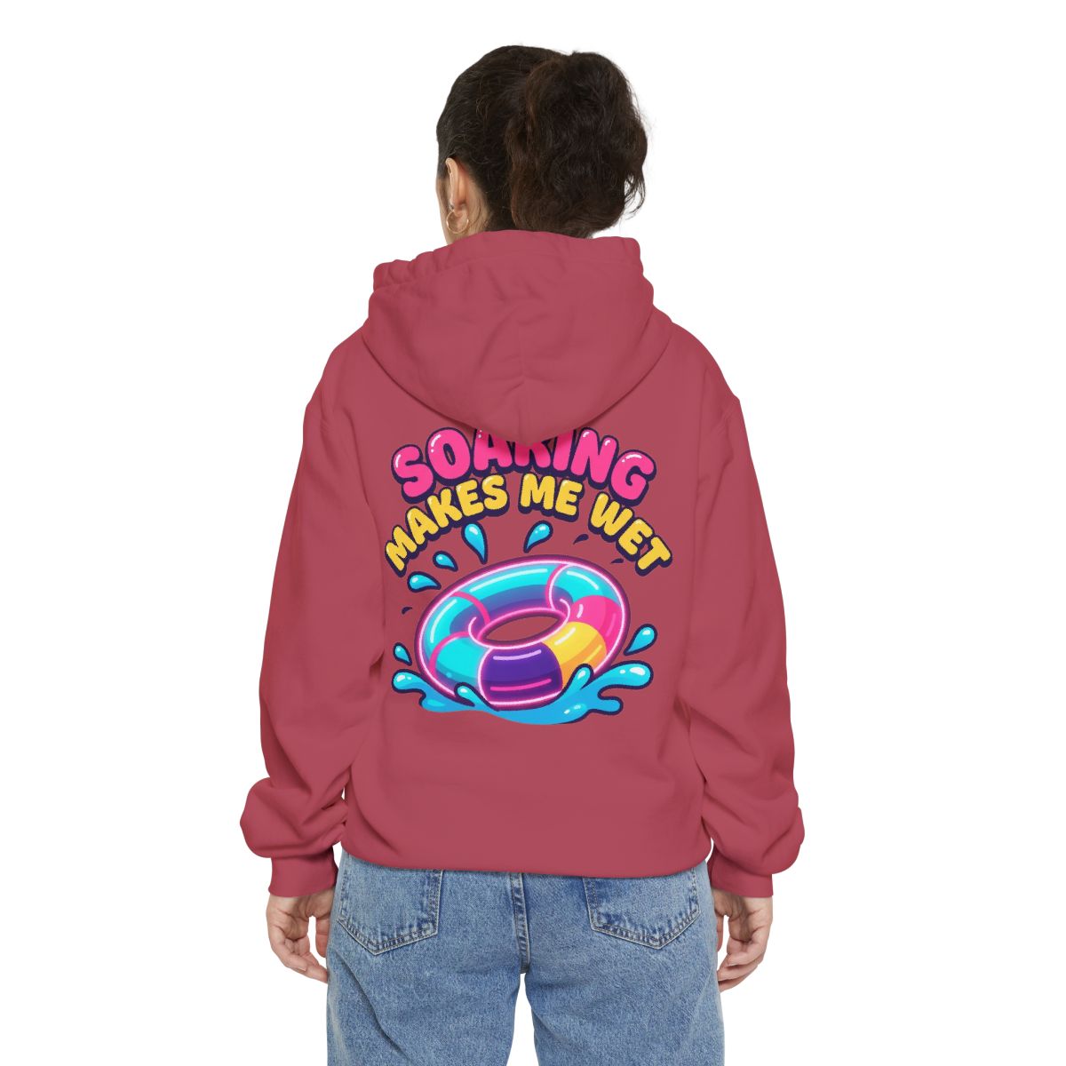 Color: Crimson | Soaking Makes Me Wet Garment-Dyed Hoodie