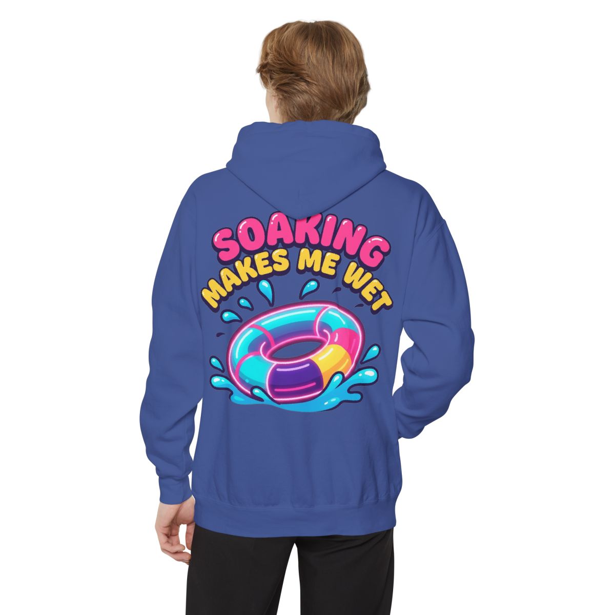 Color: Flo Blue | Soaking Makes Me Wet Garment-Dyed Hoodie