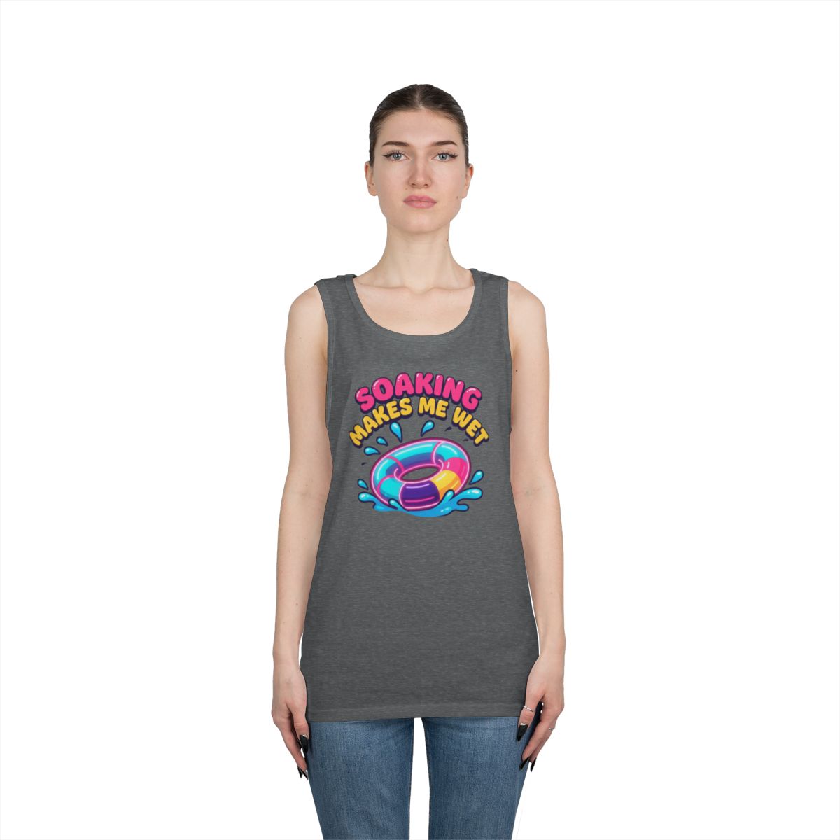 Color: Graphite Heather | Soaking Makes Me Wet Tank Top