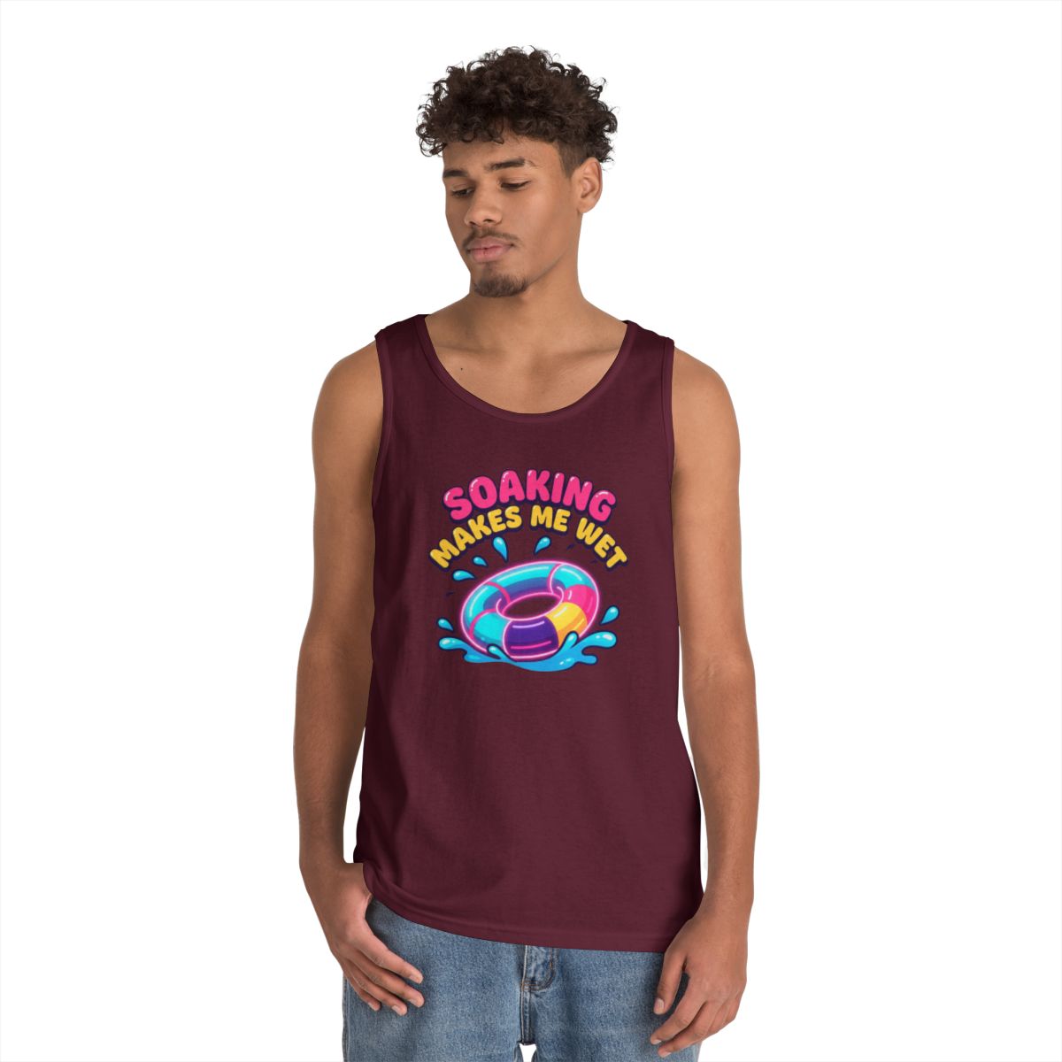Color: Maroon | Soaking Makes Me Wet Tank Top