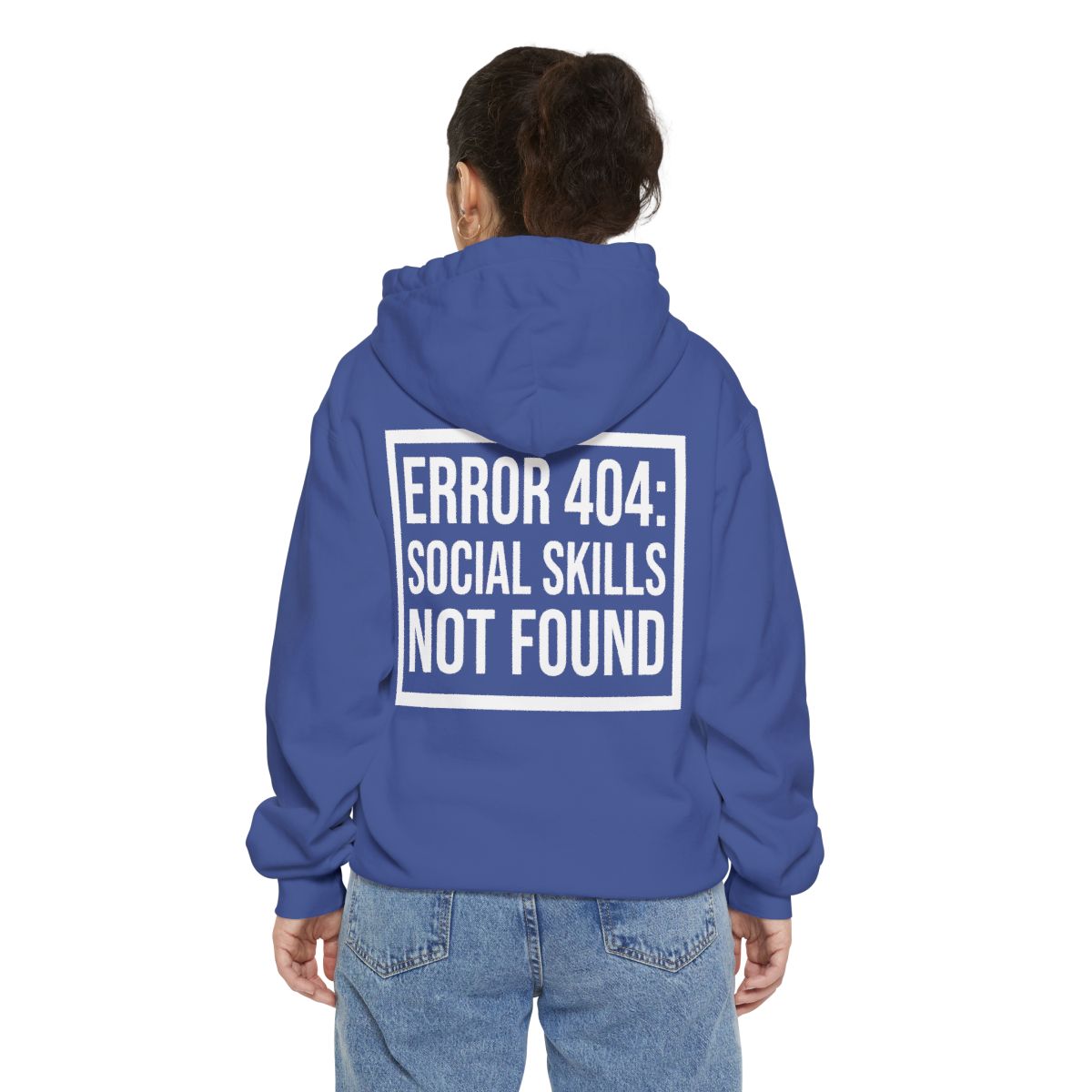 Color: Flo Blue | Social Skills Not Found Garment-Dyed Hoodie