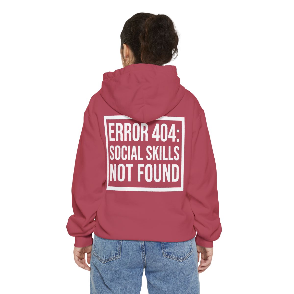 Color: Crimson | Social Skills Not Found Garment-Dyed Hoodie