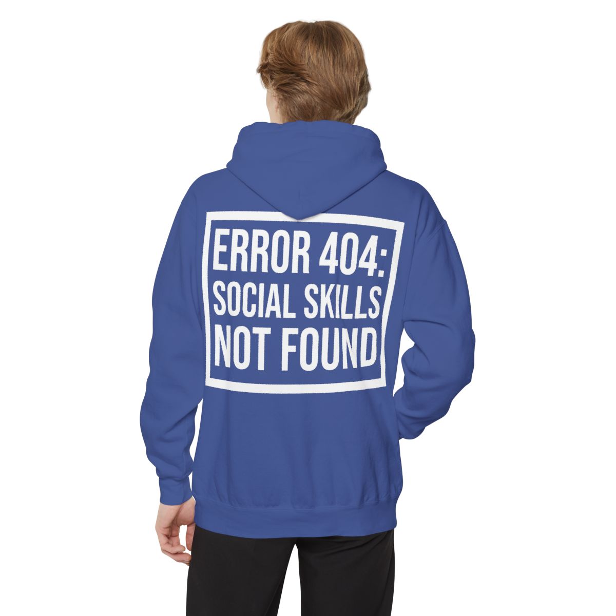 Color: Flo Blue | Social Skills Not Found Garment-Dyed Hoodie