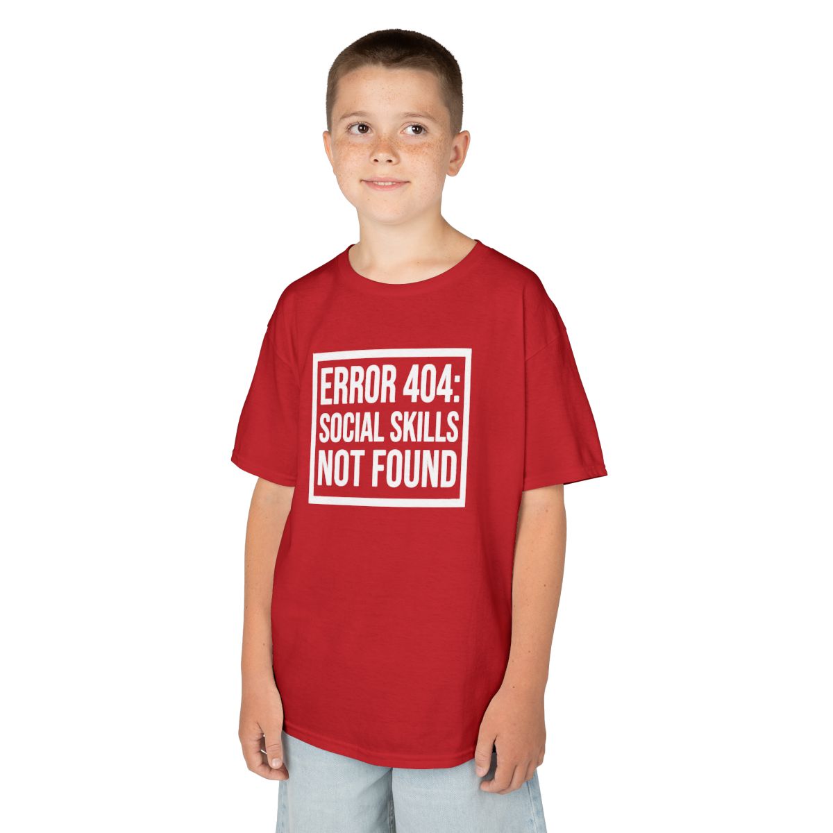 Color: Red | Social Skills Not Found Kids Tee