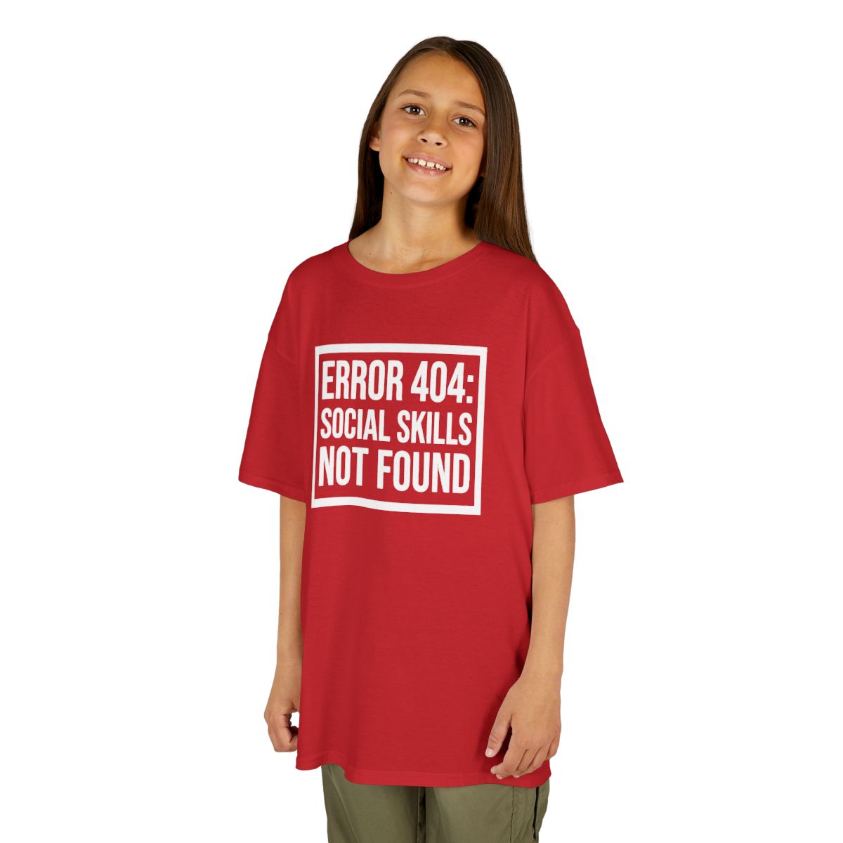 Color: Red | Social Skills Not Found Kids Tee