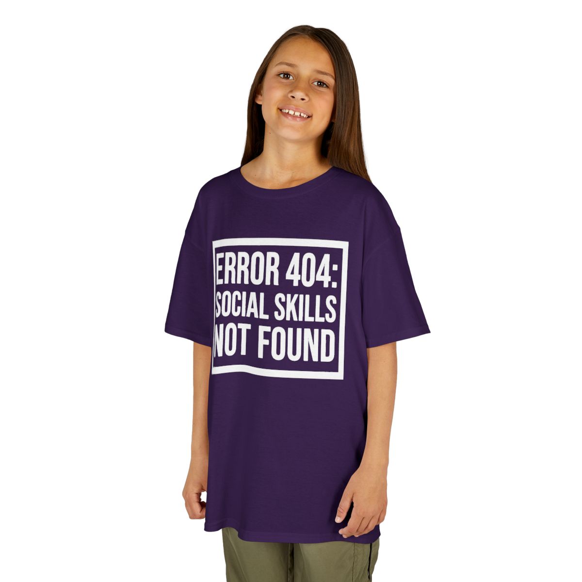 Color: Purple | Social Skills Not Found Kids Tee