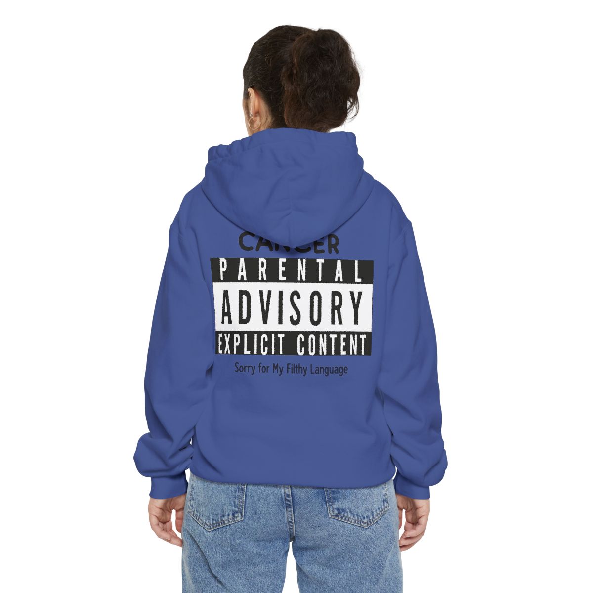 Color: Flo Blue | Sorry For My Filthy Language Garment-Dyed Hoodie