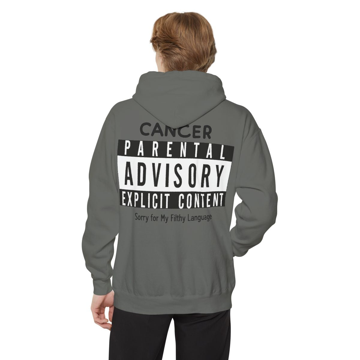 Color: Grey | Sorry For My Filthy Language Garment-Dyed Hoodie