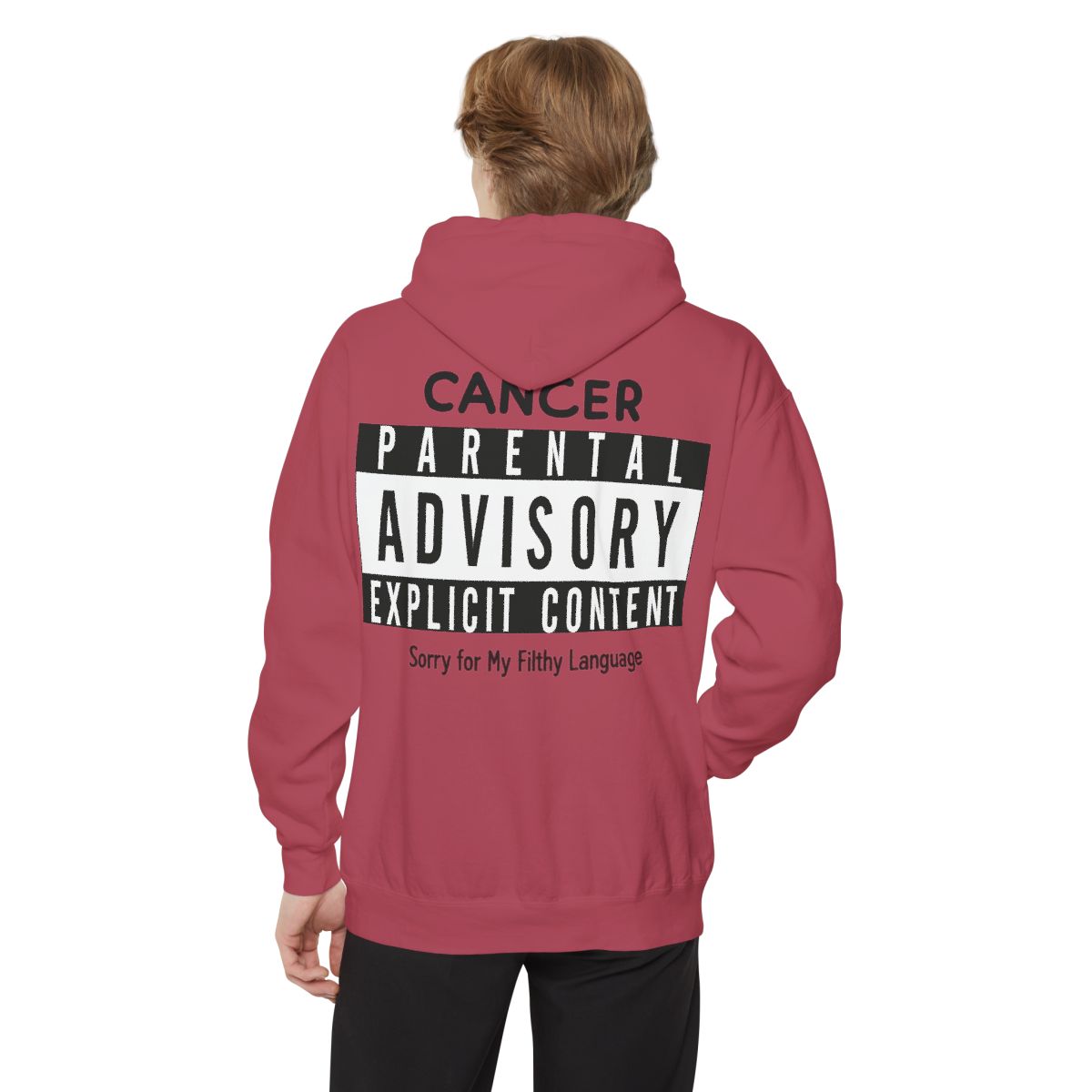 Color: Crimson | Sorry For My Filthy Language Garment-Dyed Hoodie